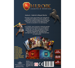 Dos de la boîte du jeu Heroik Battle of History